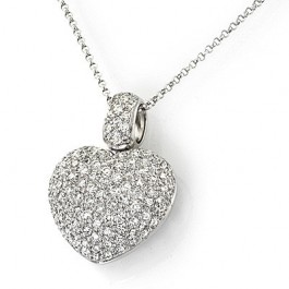 Diamond Encrusted Heart Pendant