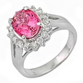 Pink Tourmaline Diamond Ring