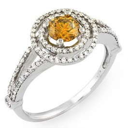 Canary Round Center Stone Ladies' Ring