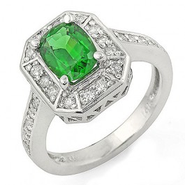 Green Tourmaline Diamond Ring