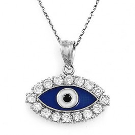 Diamond Eye with Enamel Pendant