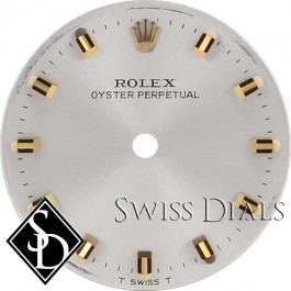 Ladies Rolex Oyster Perpetual Silver Stick Marker T Swiss T Dial Two-Tone