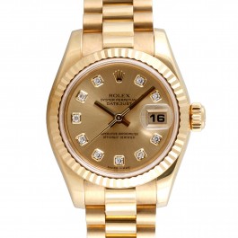 Rolex Datejust Lady - 18k Yellow Gold President Watch