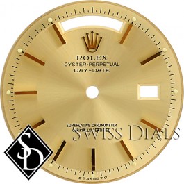 Men's Rolex Day-Date Champagne Stick Marker T Swiss T Dial for Yellow Gold
