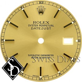 Men's Rolex Datejust Champagne Stick Marker Swiss Made Dial Two-Tone