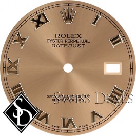 Men's Rolex Datejust Pink Roman Numeral Marker Swiss Made Dial SS