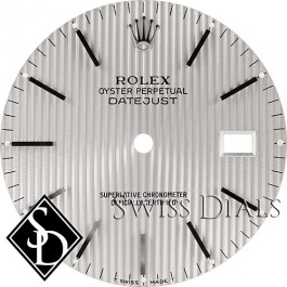 Men's Rolex Datejust Silver Tapestry Stick Marker T Swiss Made T Dial SS