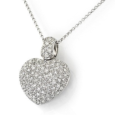 Diamond encrusted on sale heart necklace