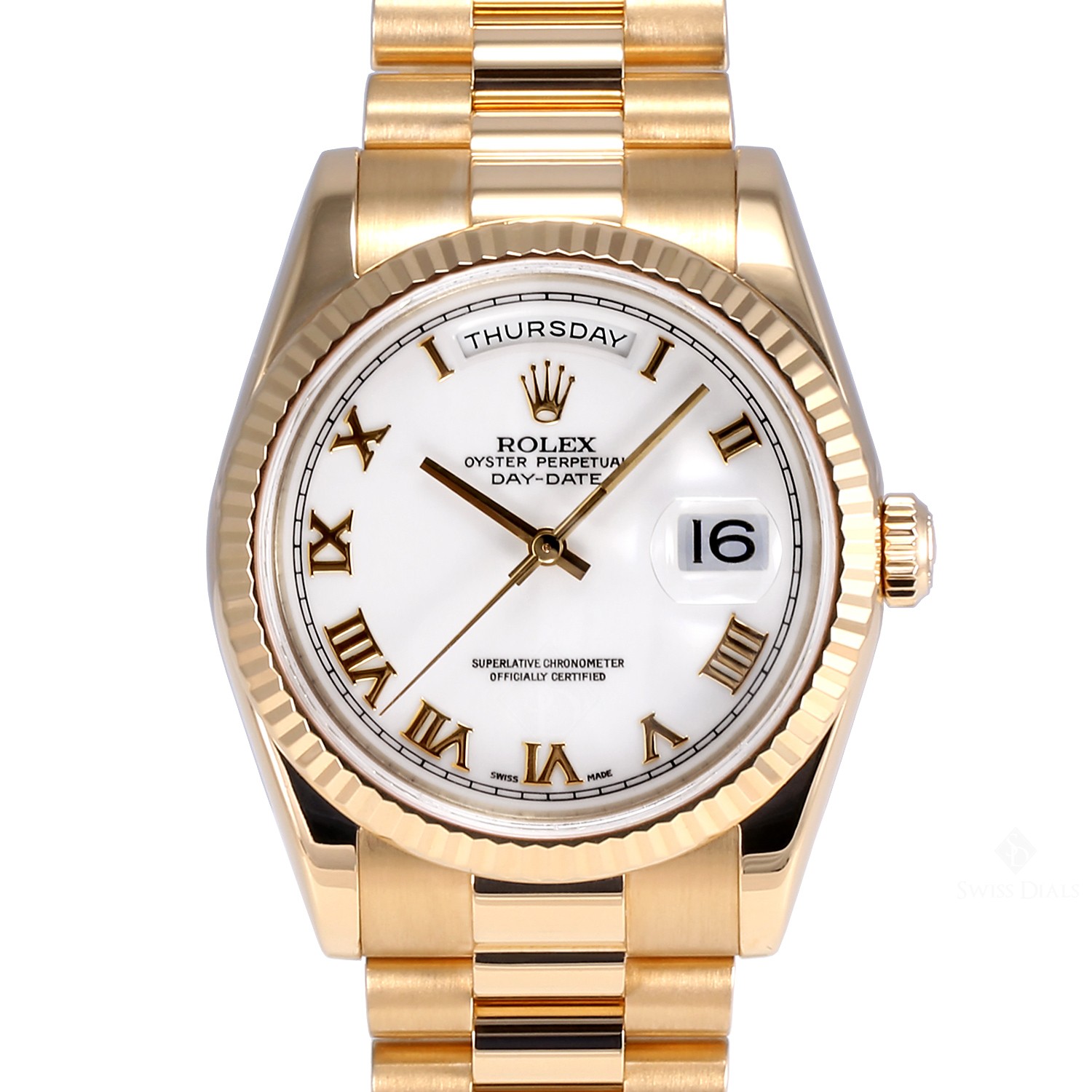 Gold rolex roman numerals discount