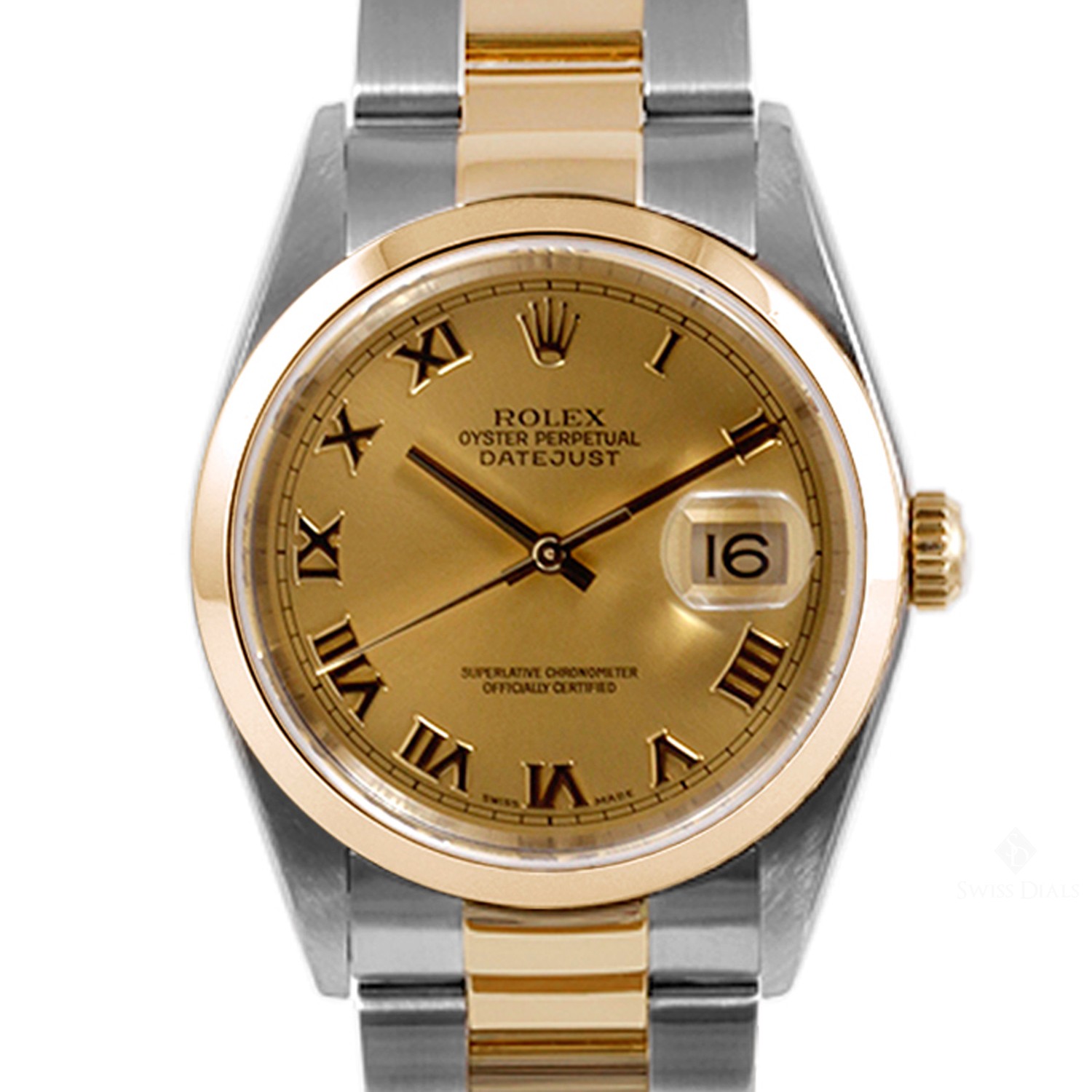 rolex datejust gold roman numerals