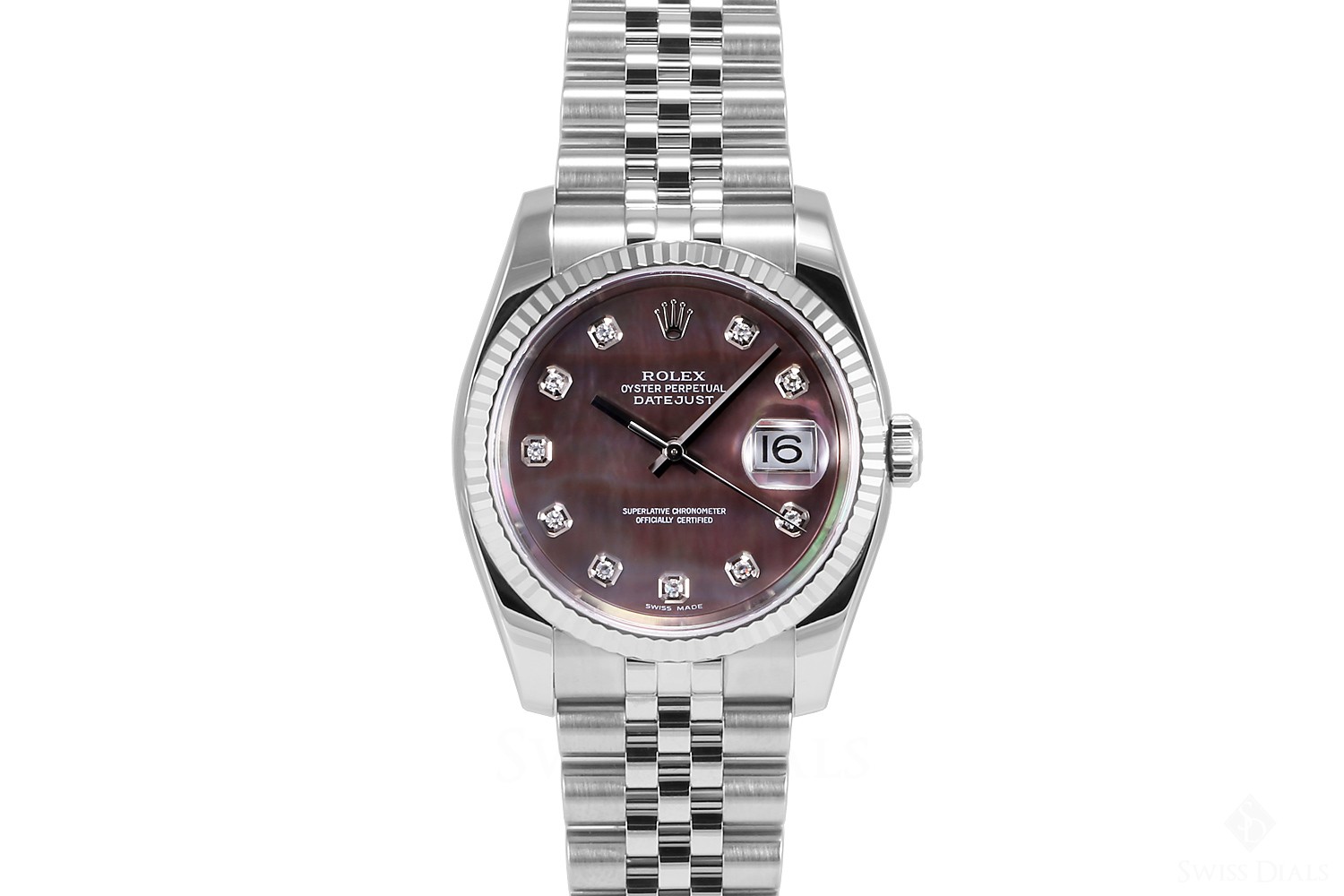 Rolex datejust black mother of pearl clearance