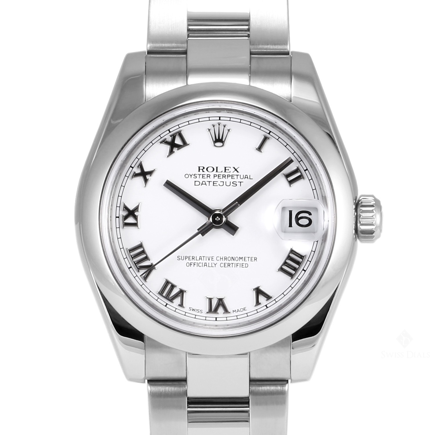 rolex datejust white dial roman numerals