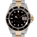 Men's Rolex Submariner Steel and Gold Black Index Dial Black 60min Bezel Oyster Band