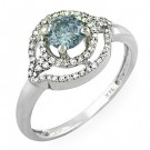 Blue Round Center Stone Ladies' Ring