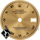Ladies Rolex Datejust Champagne Roman Numeral Index Hour Markers Swiss Made Dial Two-tone