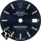 Ladies Rolex Date Blue Stick Marker Swiss Made Dial SS