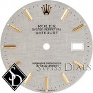 Men's Rolex Datejust Silver Linen Stick Marker Dial Two-Tone