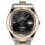 Mens Rolex Datejust II Steel and Gold Gray Green Roman Numeral Dial Fluted Bezel Oyster Band