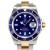 Men's Rolex Submariner Steel and Gold Blue Index Dial Blue 60min Bezel Oyster Band Gold Clasp