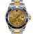 Men's Rolex Submariner Steel and Gold Champagne Serti Dial Blue 60min Bezel Oyster Band No Holes Case